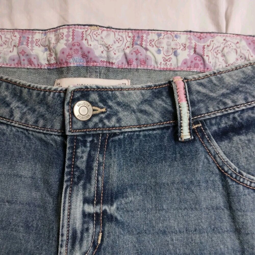 Hollister Low-Rise Baggy Jeans Blue Med Wash Wide Leg Boho Preppy Women's 16 33 - Picture 5 of 16